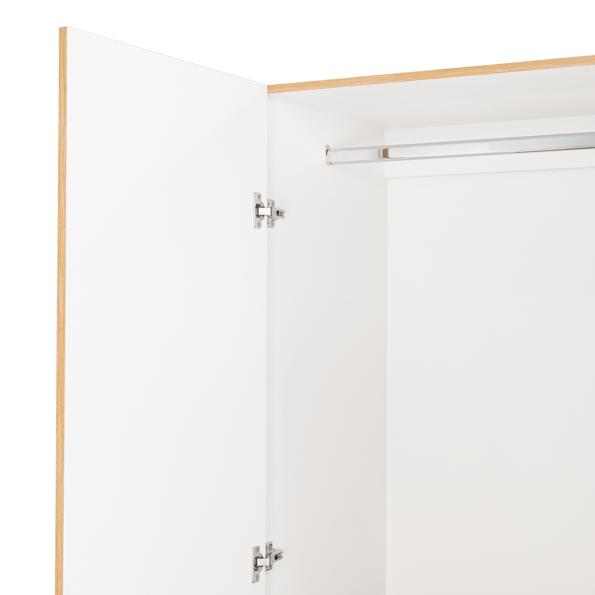 Clóset Siruela 200, Fresno Europeo y Blanco, con Cuatro Cajones, Ocho Puertas y Gran Capacidad de Almacenamiento