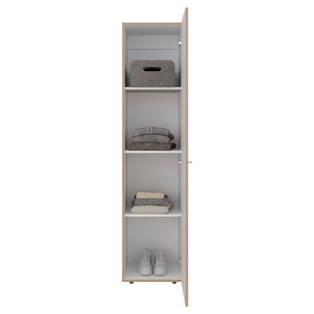 Closet Alma, Fresno Europeo Y Blanco, Una puerta abatible y entrepaños para guardar ropa ZF