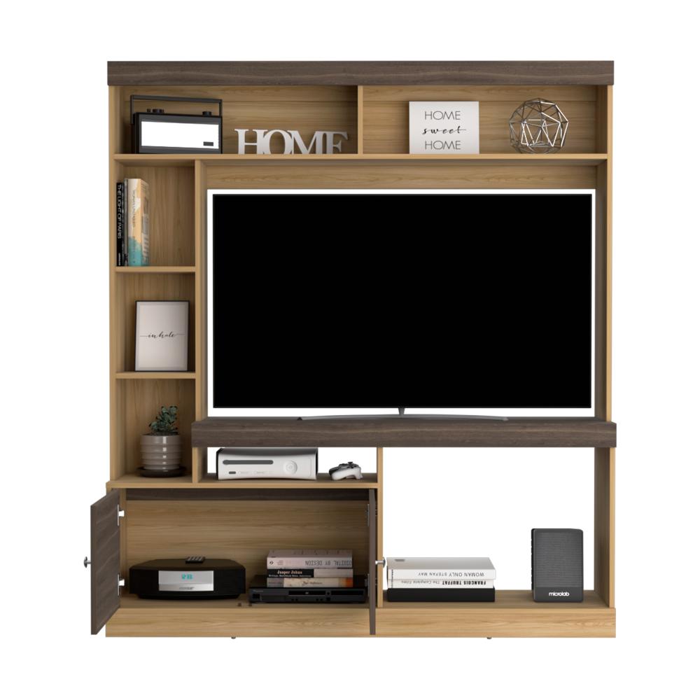 Mesa Para Tv Roy, Fresno Europeo y Milan, con Espacio Para Televisor de 55 Pulgadas