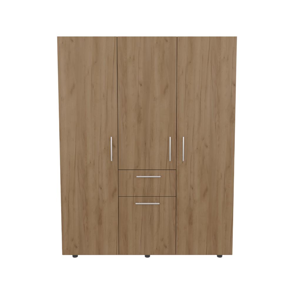 Closet Belen, Fresno Europeo y Wengue, con amplios espacios para guardar ropa ZF