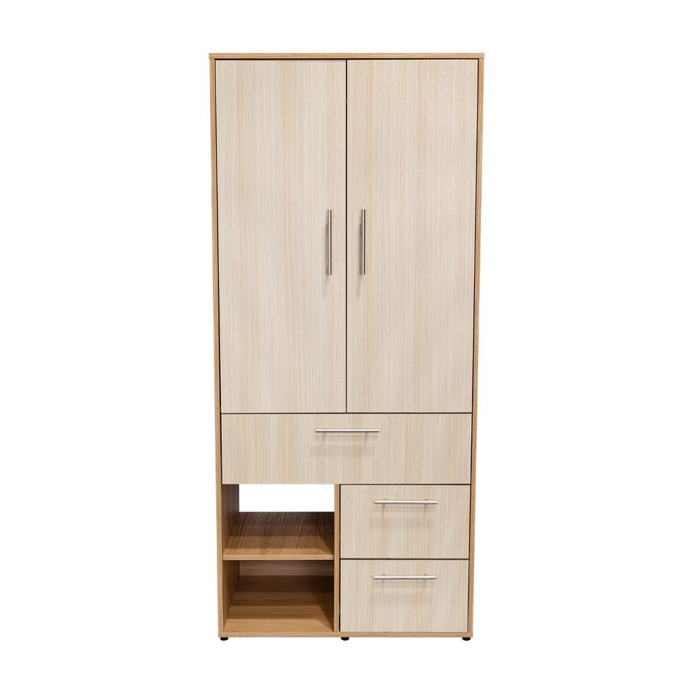 Closet sevilla, Fresno Europeo, con Dos Puertas Abatibles y Tres Cajones