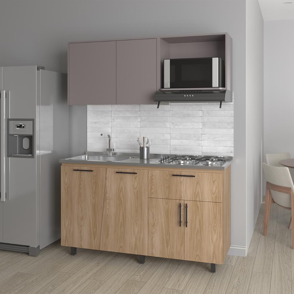 Cocina Integral 150 Emilia, Fresno Europe y Taupe, No Incluye Mesón