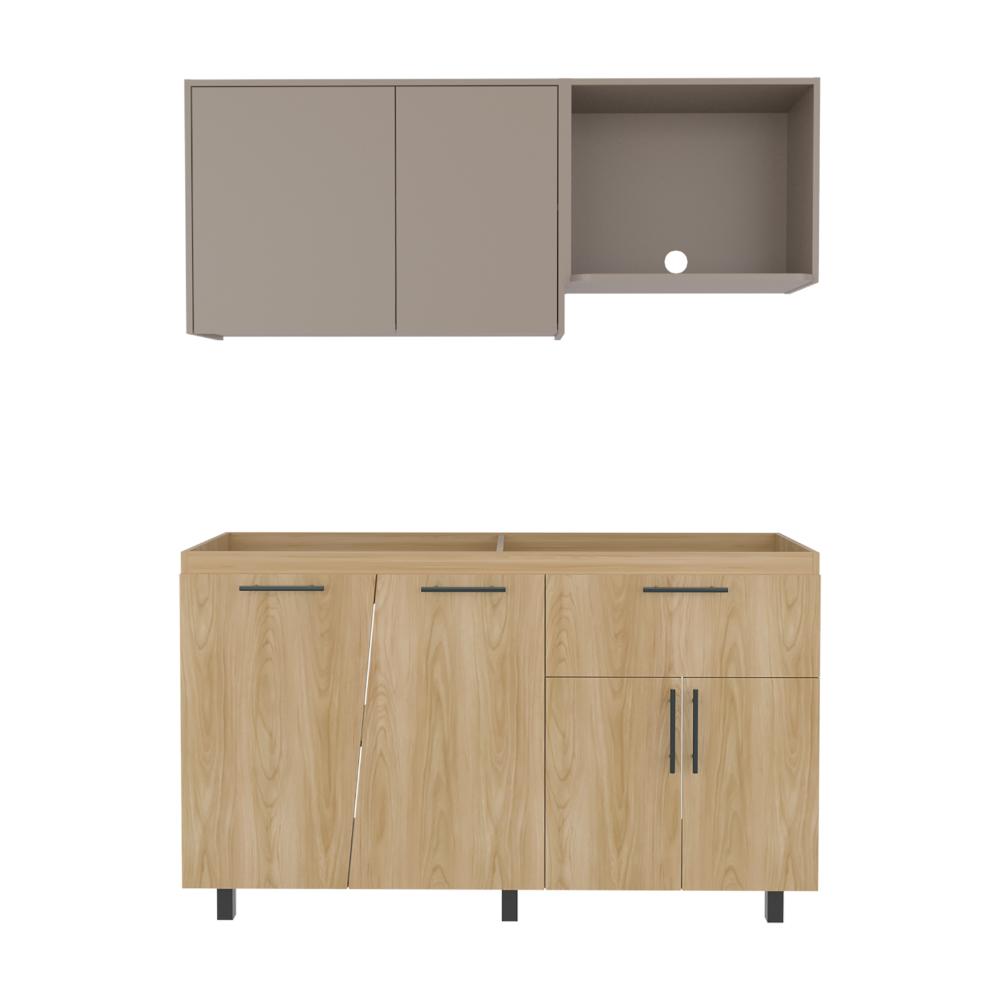 Cocina Integral 150 Emilia, Fresno Europe y Taupe, No Incluye Mesón