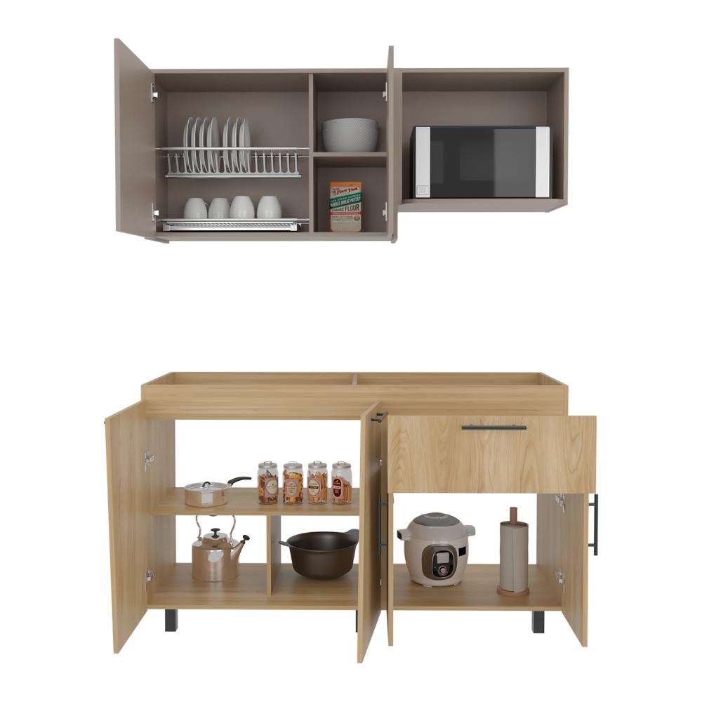 Cocina Integral 150 Emilia, Fresno Europe y Taupe, No Incluye Mesón