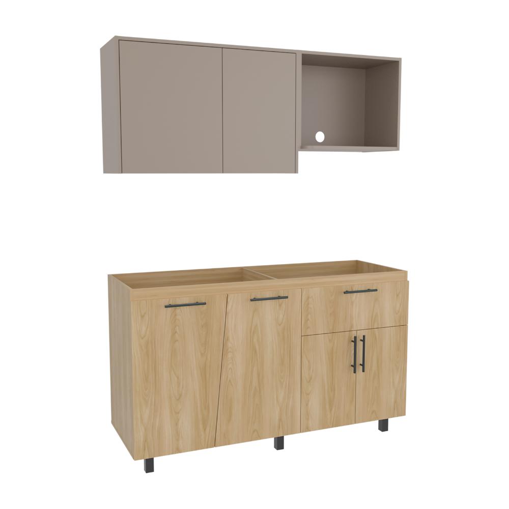 Cocina Integral 150 Emilia, Fresno Europe y Taupe, No Incluye Mesón