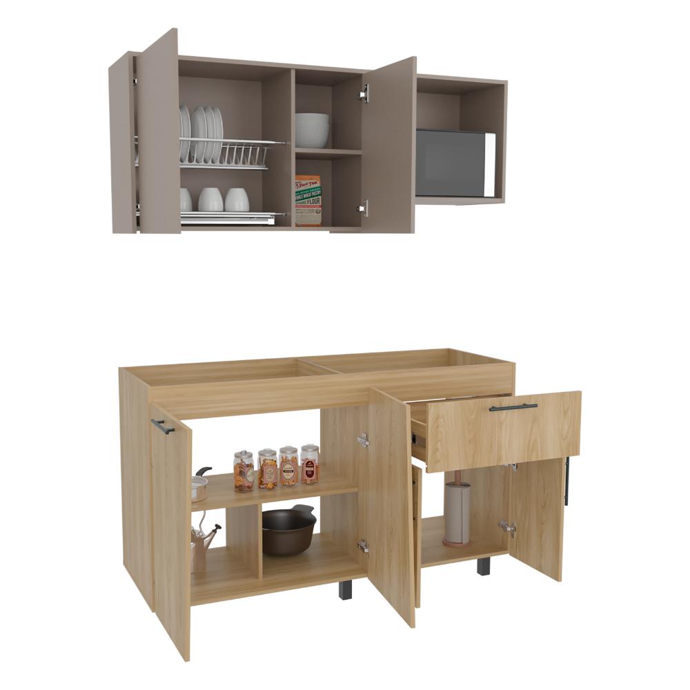 Cocina Integral 150 Emilia, Fresno Europe y Taupe, No Incluye Mesón