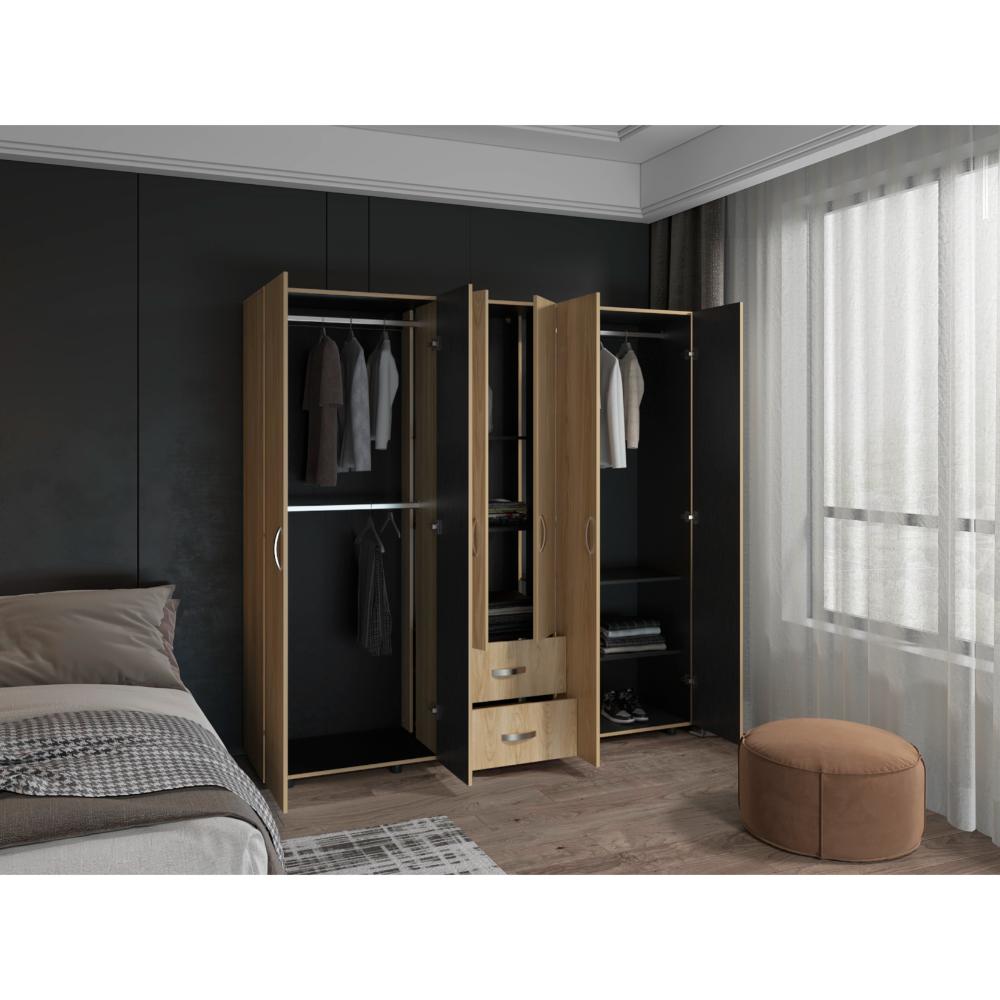 Closet Barin 200, Fresno Europeo y Wengue, Con Seis Puertas Abatibles