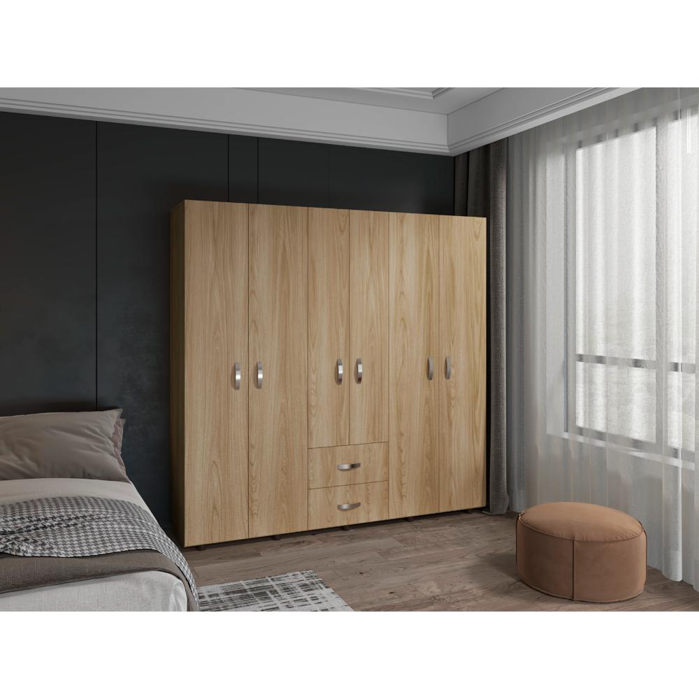 Closet Barin 200, Fresno Europeo y Wengue, Con Seis Puertas Abatibles