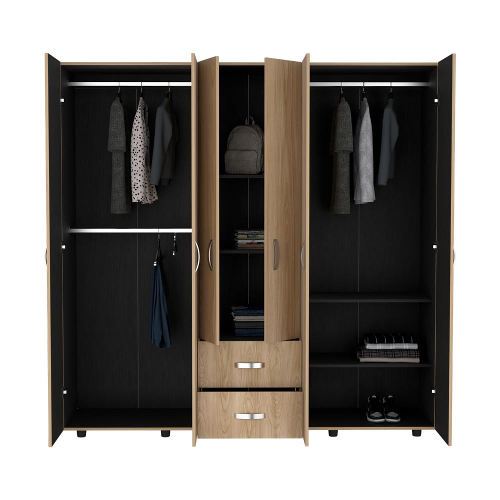 Closet Barin 200, Fresno Europeo y Wengue, Con Seis Puertas Abatibles