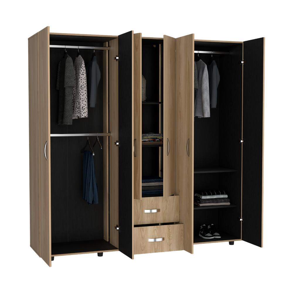 Closet Barin 200, Fresno Europeo y Wengue, Con Seis Puertas Abatibles