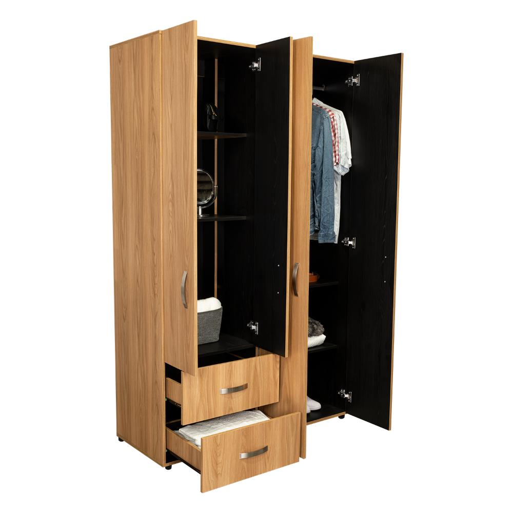 Closet Barin 120, Fresno Europeo y Wengue, Con Cajones De Gran Capacidad Para Su Almacenamiento