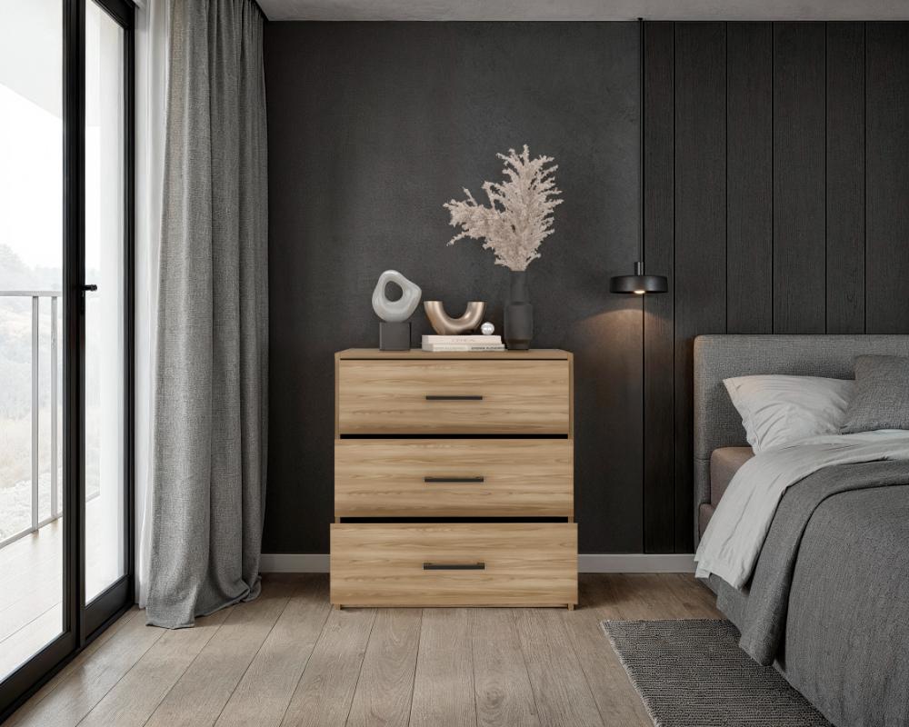 Organizador Cley, Fresno Europeo y Wengue, con Tres Cajoneras
