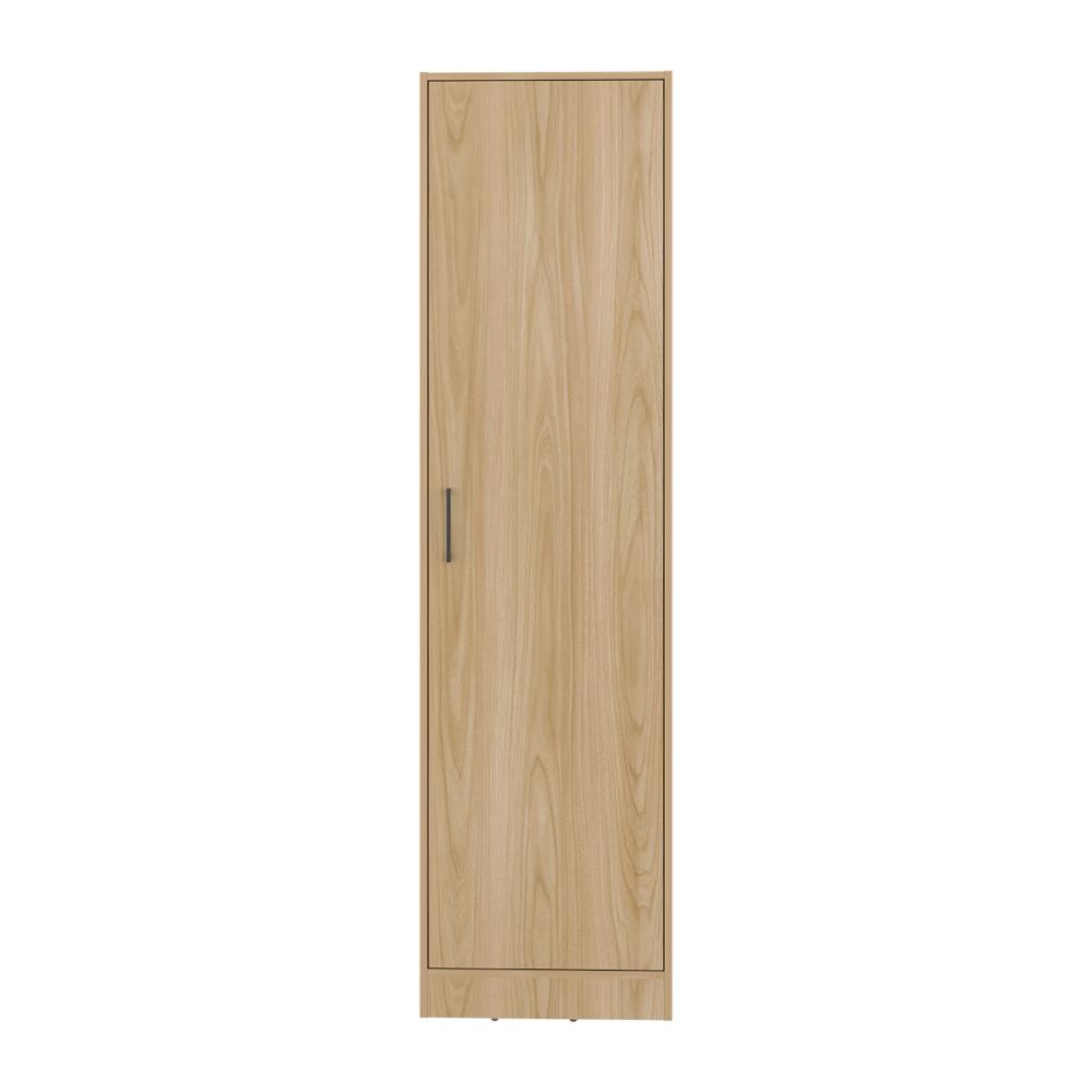 Closet Cley, Fresno Europeo y Wengue, con un tubo de acero cromado para colgar ropa