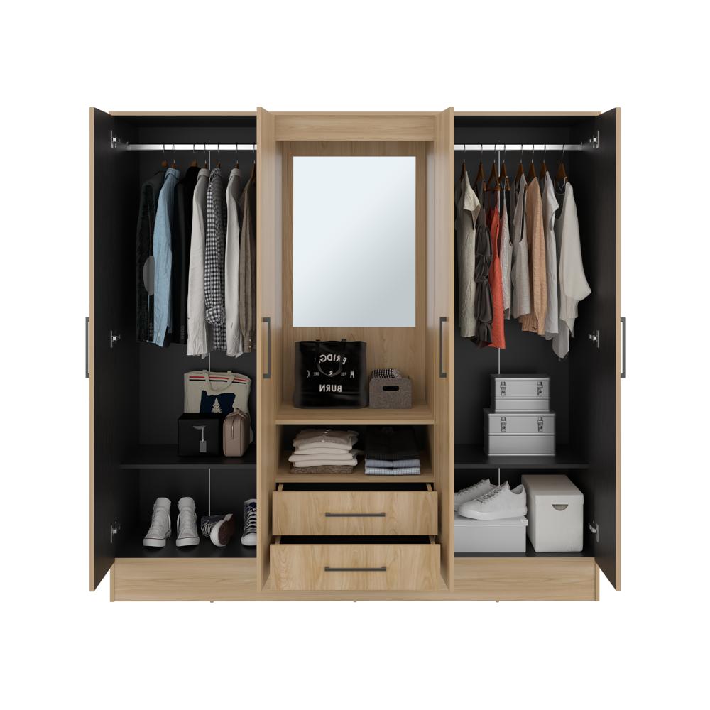 Closet Barmine, Fresno Europeo y Wengue, con dos cajones organizadores multiusos ZF