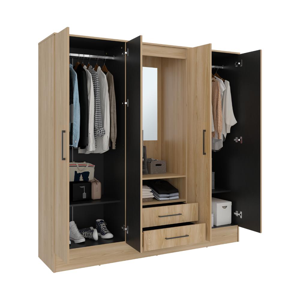Closet Barmine, Fresno Europeo y Wengue, con dos cajones organizadores multiusos ZF