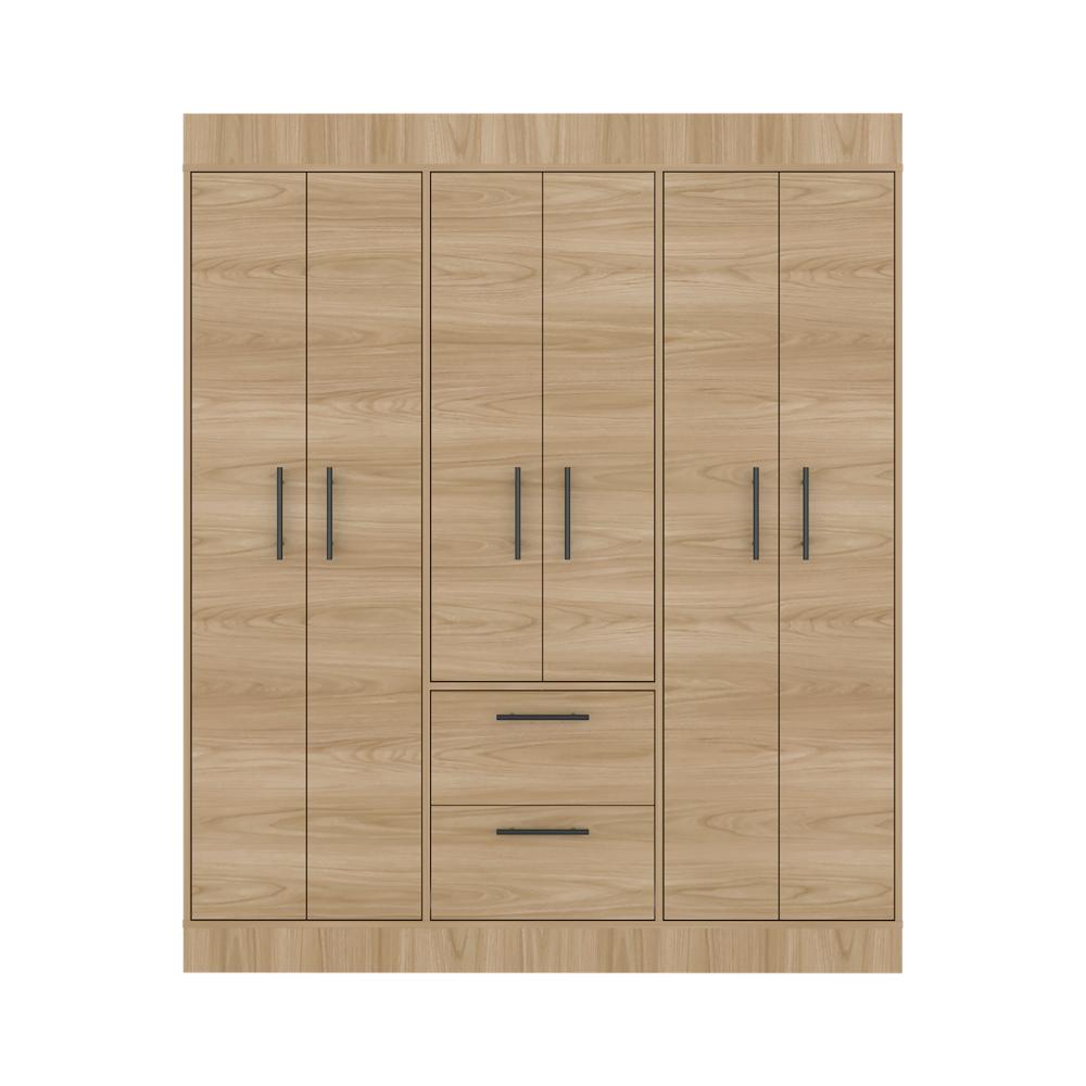 Closet Aura, Fresno Europeo y Wengue, con 6 puertas y 2 cajones