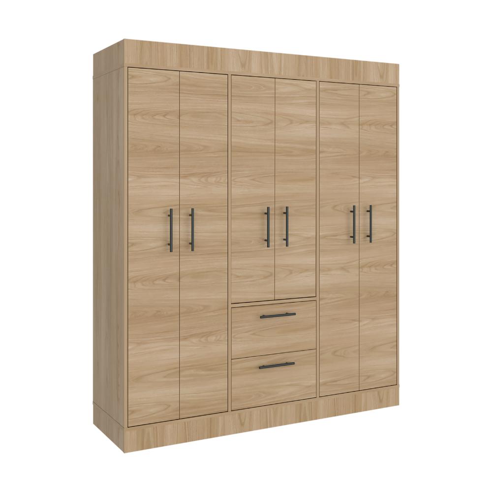 Closet Aura, Fresno Europeo y Wengue, con 6 puertas y 2 cajones