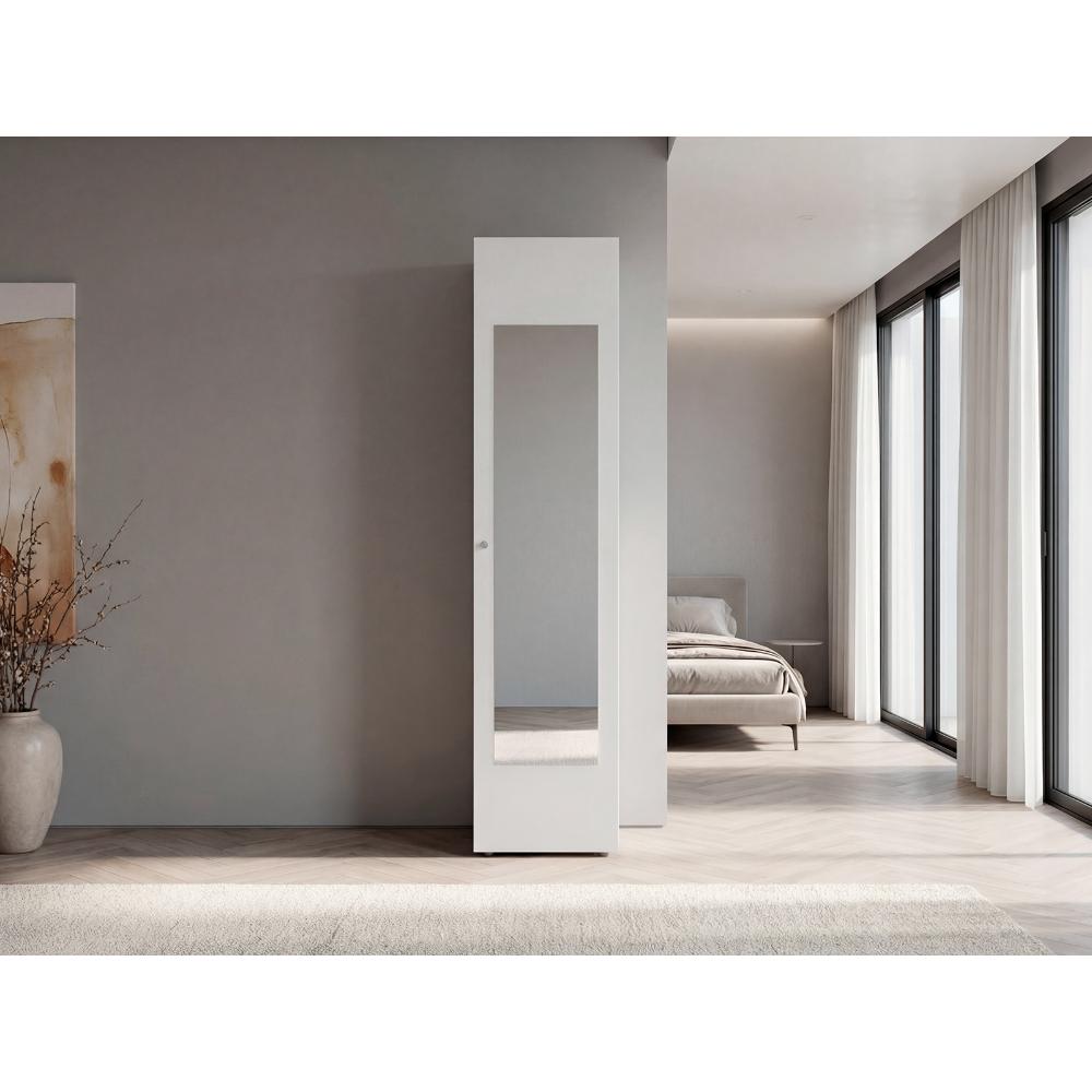 Clóset con Espejo Alma, Kronos Blanco, Diseño Moderno con Entrepaños y Puerta ZF