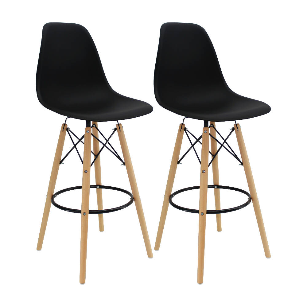 Kit Por 2 Butaco Eames Tipo Bar - Negra