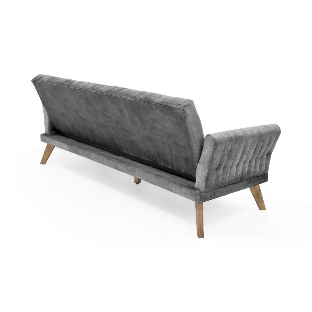 Sofa Cama Pensilvania 205x85x87 Reclinable Tela Gris