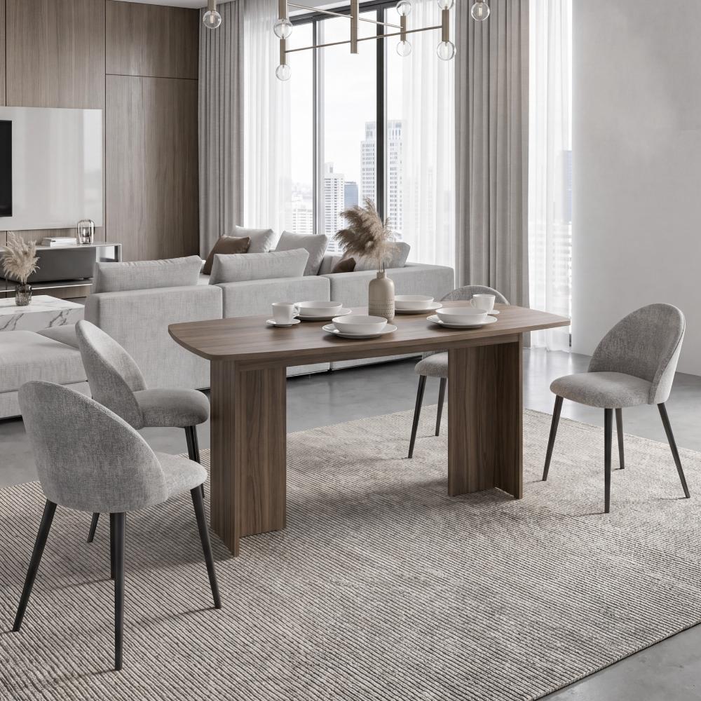 Mesa para Comedor Bangok, Avellana, con Diseño Práctico y Funcional, No Incluye Sillas