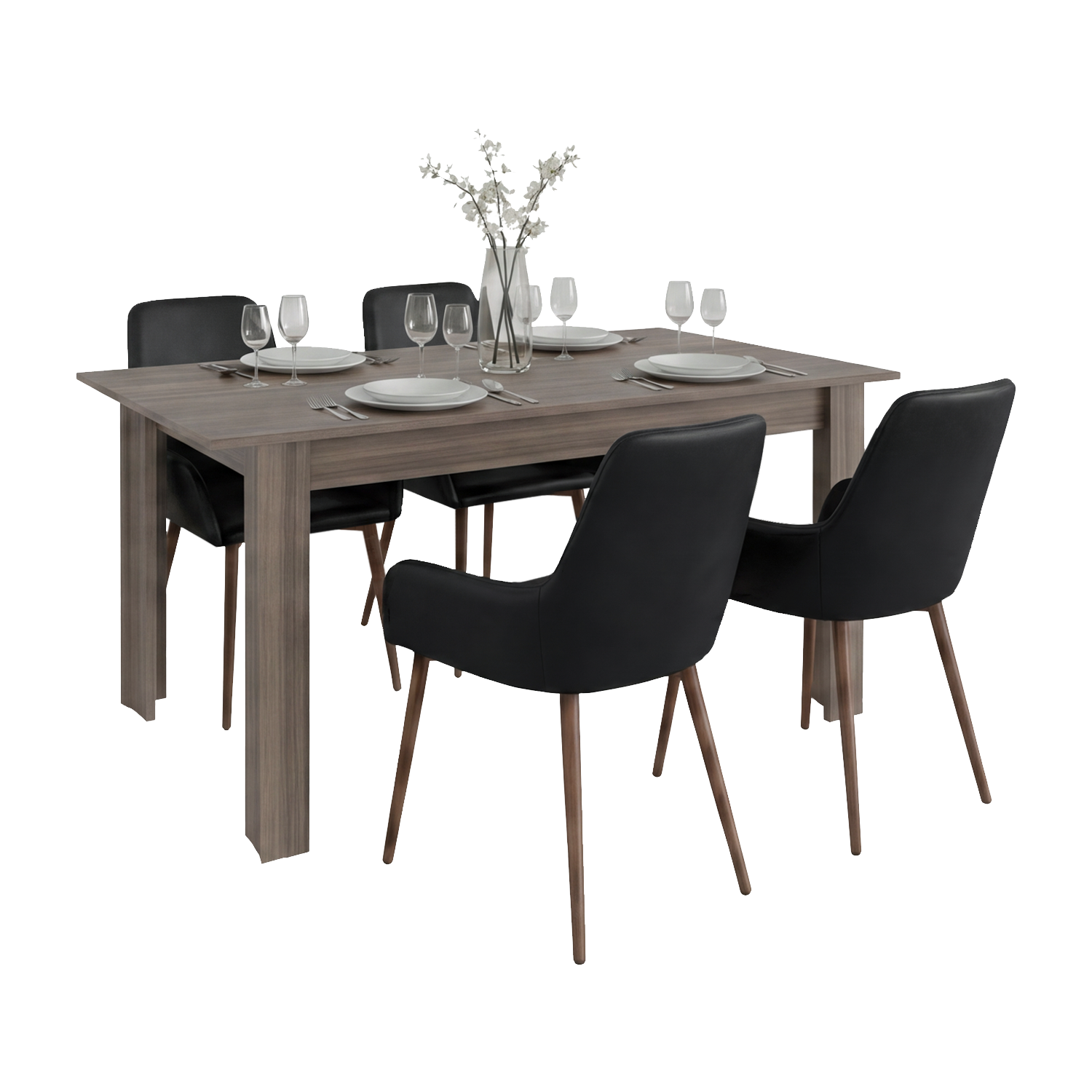 Mesa para Comedor Estrella 160, Avellana, con Espacio para Cuatro Personas, No Incluye Sillas