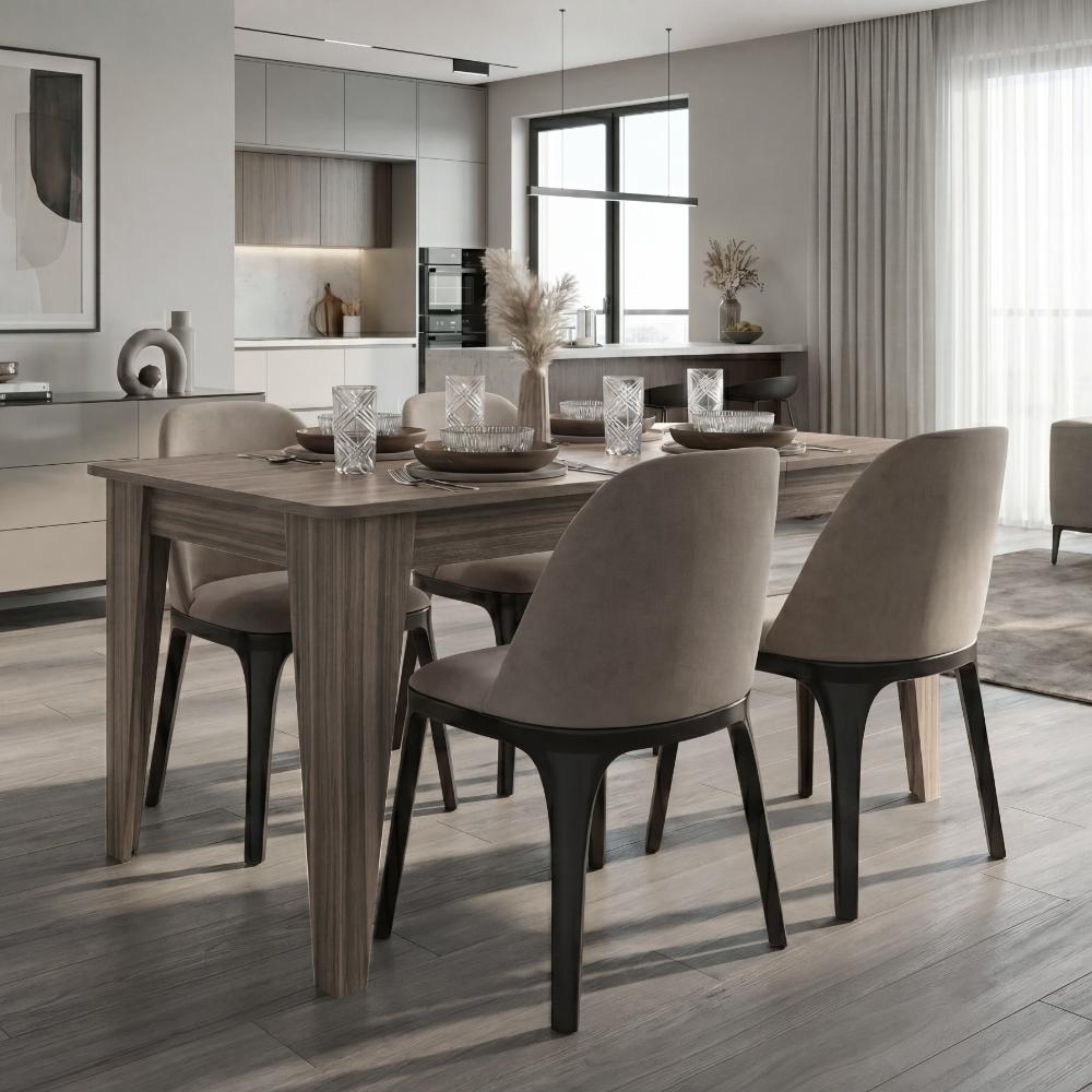 Mesa para Comedor Torino 160, Avellana, Diseño Moderno, No Incluye Sillas