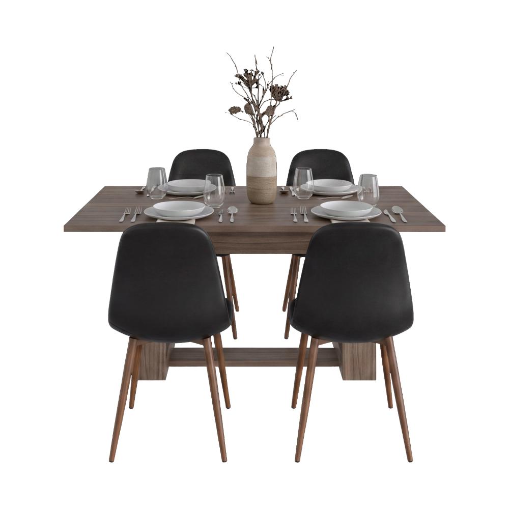 Mesa para Comedor Volder 160, Avellana, con Amplia Superficie, No Incluye Sillas