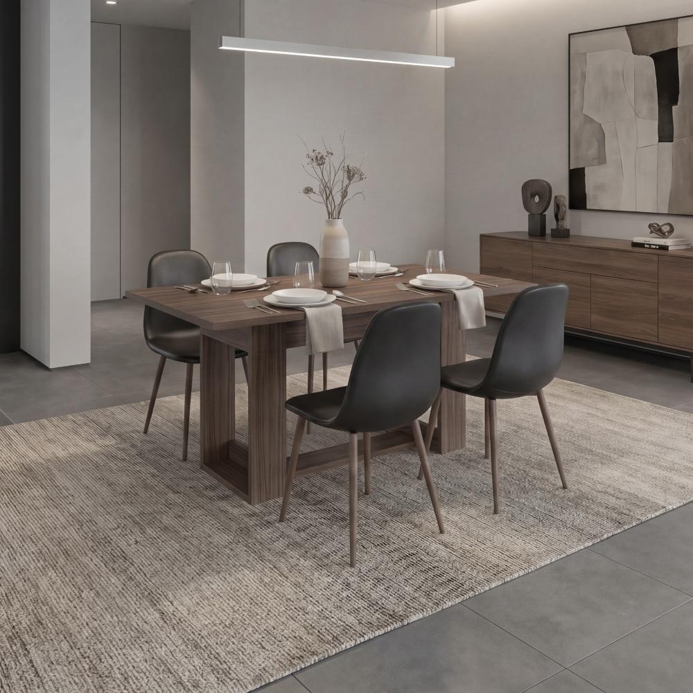 Mesa para Comedor Volder 160, Avellana, con Amplia Superficie, No Incluye Sillas