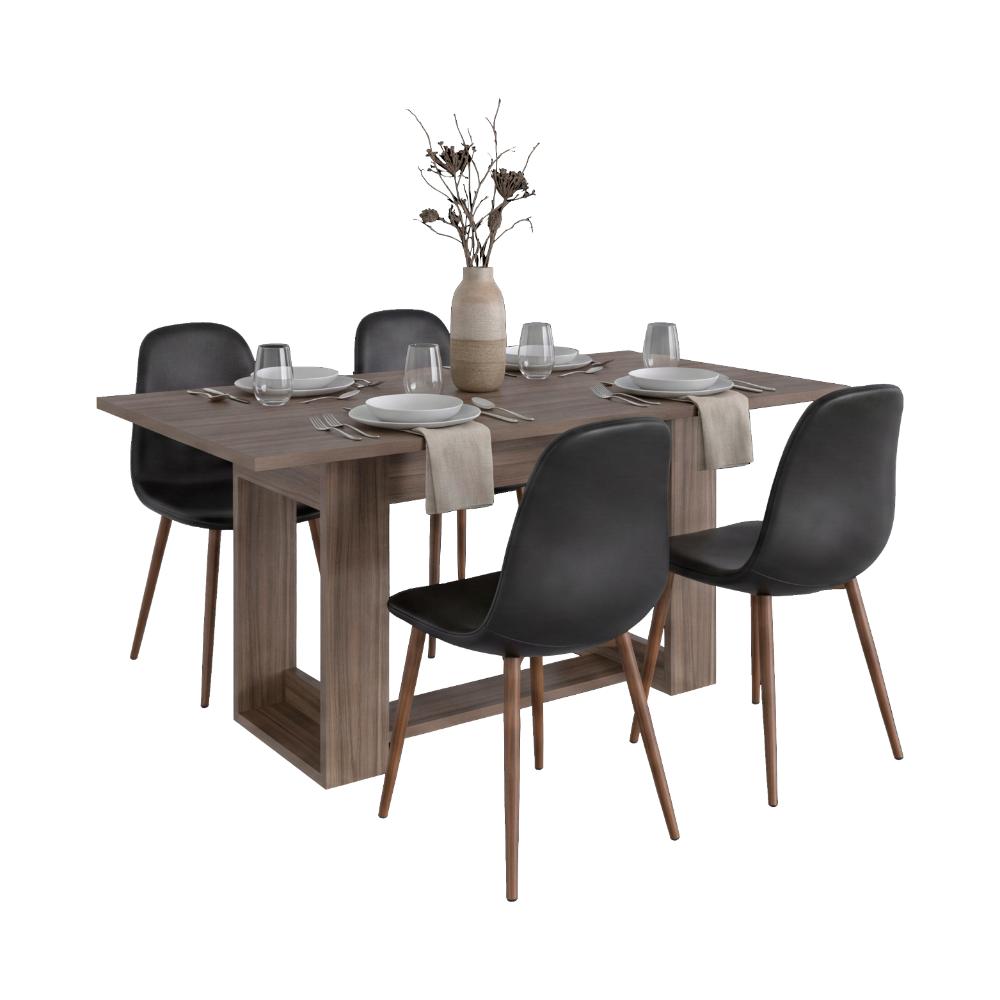 Mesa para Comedor Volder 160, Avellana, con Amplia Superficie, No Incluye Sillas