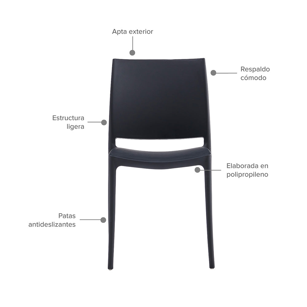 Silla Auxiliar Clásica, Negro