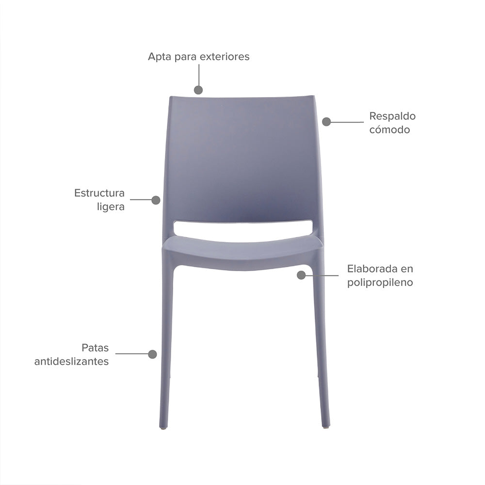 Silla Auxiliar Clásica, Gris