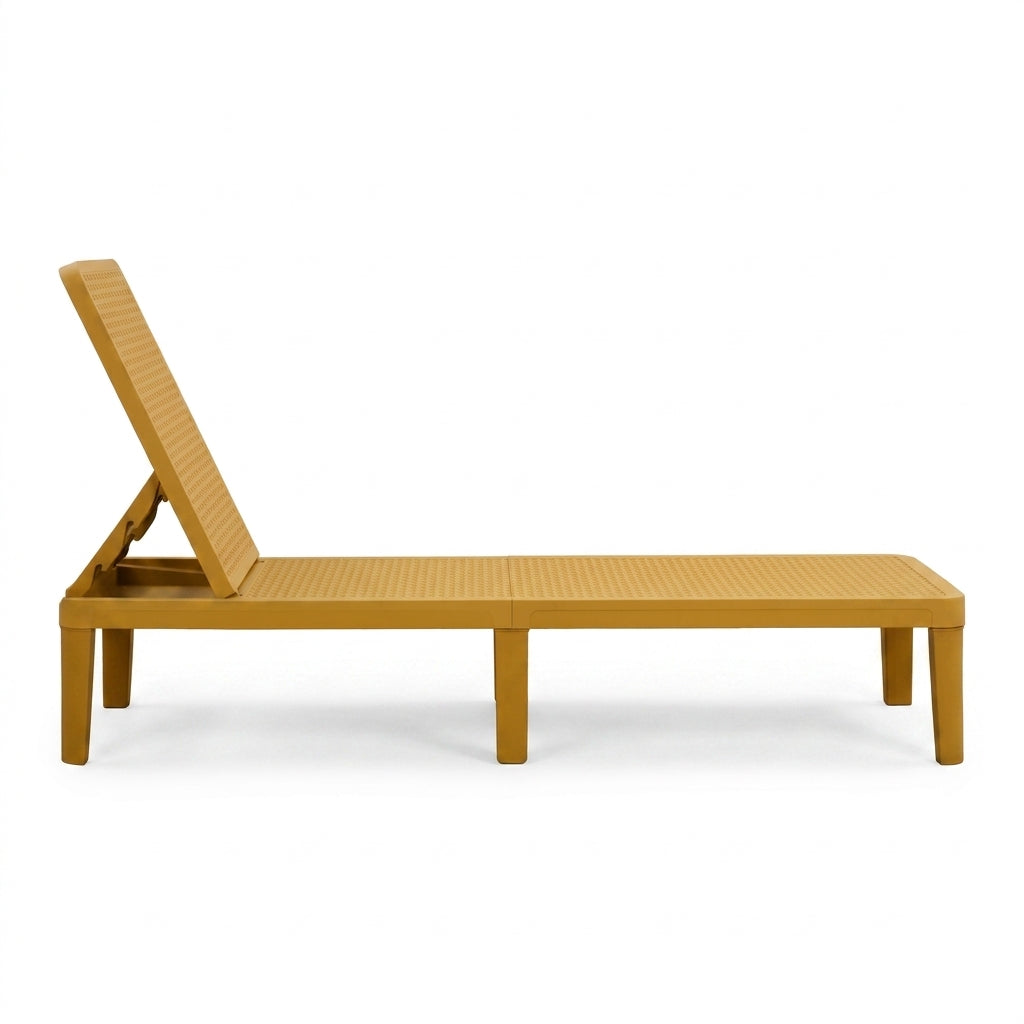 Set de 2 Camas Asoleadoras Delhi, Amarillo, Diseño Minimalista