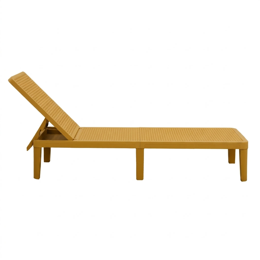 Set de 2 Camas Asoleadoras Delhi, Amarillo, Diseño Minimalista