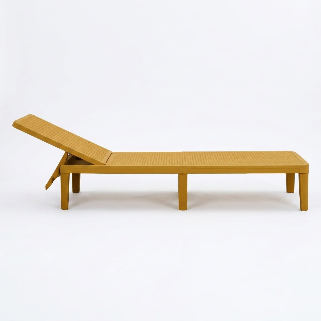 Set de 2 Camas Asoleadoras Delhi, Amarillo, Diseño Minimalista