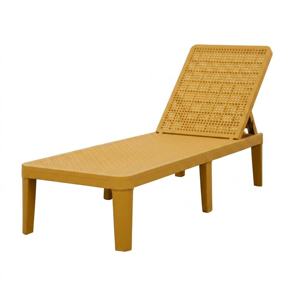 Set de 2 Camas Asoleadoras Delhi, Amarillo, Diseño Minimalista