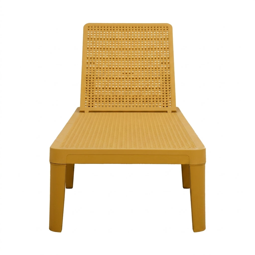 Set de 2 Camas Asoleadoras Delhi, Amarillo, Diseño Minimalista
