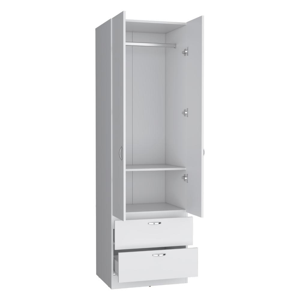 Closet Agata, Blanco, Con Dos Ppuertas y Dos Cajones ZF