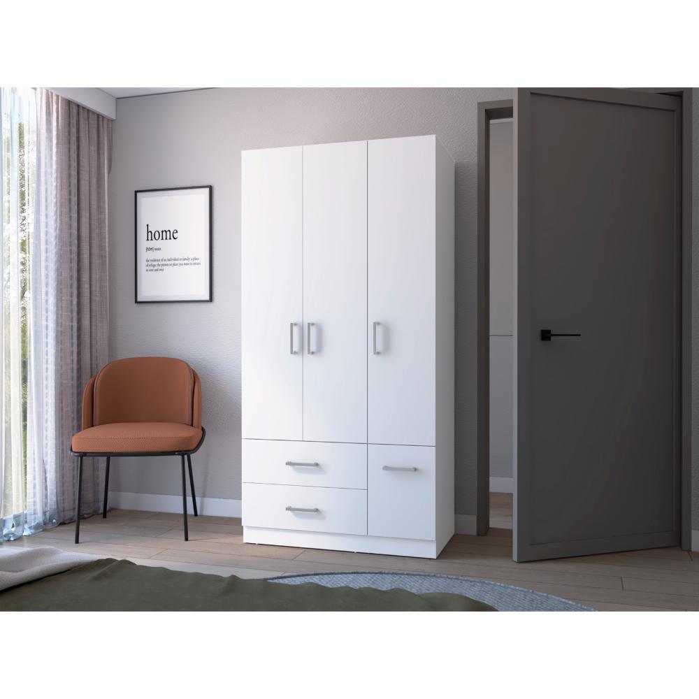 Clóset Cebres, Blanco, con Cuatro Puertas y Dos Cajones ZF