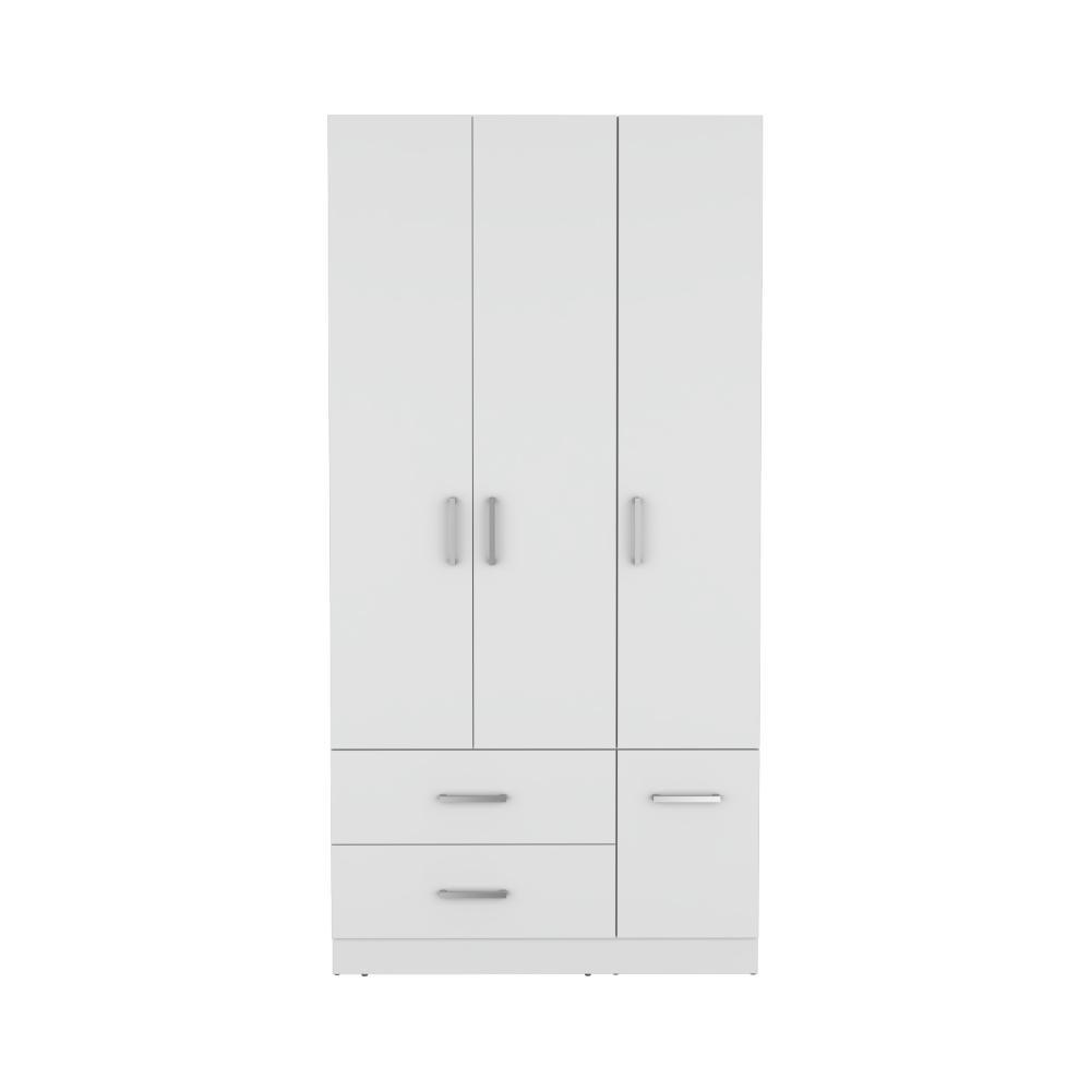 Clóset Cebres, Blanco, con Cuatro Puertas y Dos Cajones ZF