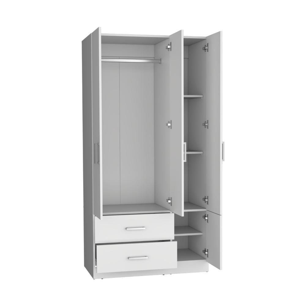 Clóset Cebres, Blanco, con Cuatro Puertas y Dos Cajones ZF
