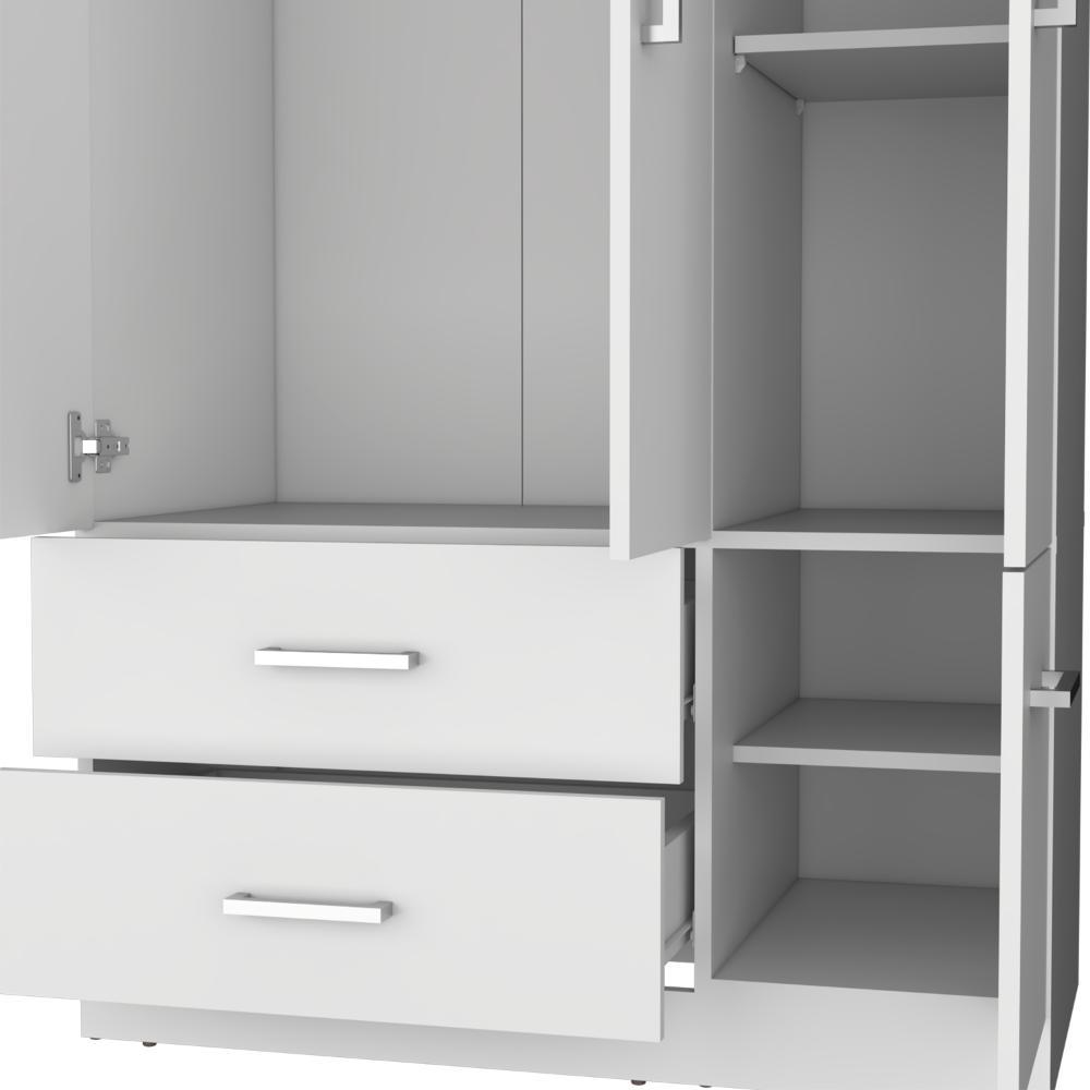 Clóset Cebres, Blanco, con Cuatro Puertas y Dos Cajones ZF