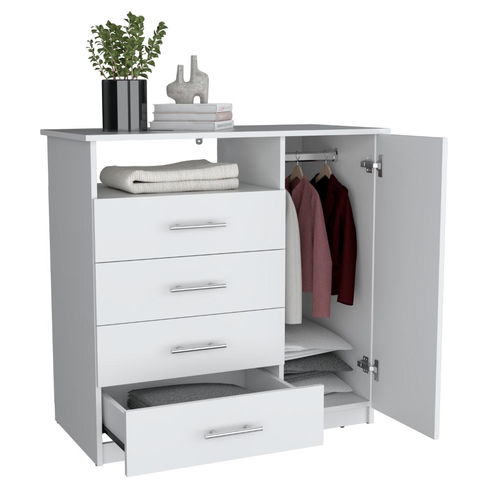 Organizador Barlovento, Blanco Duqueza, con Cuatro Cajones y una Puerta