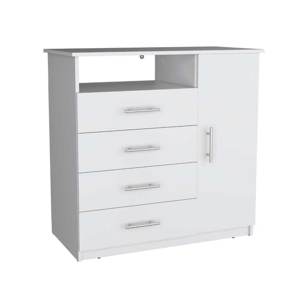 Organizador Barlovento, Blanco Duqueza, con Cuatro Cajones y una Puerta
