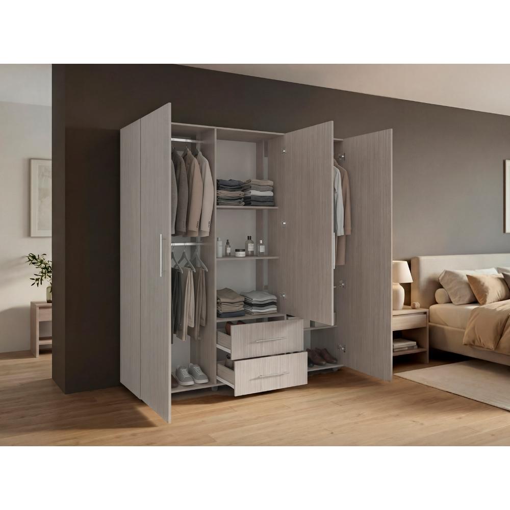 Closet Grays, Positano y Blanco, Puerta Con Espejo