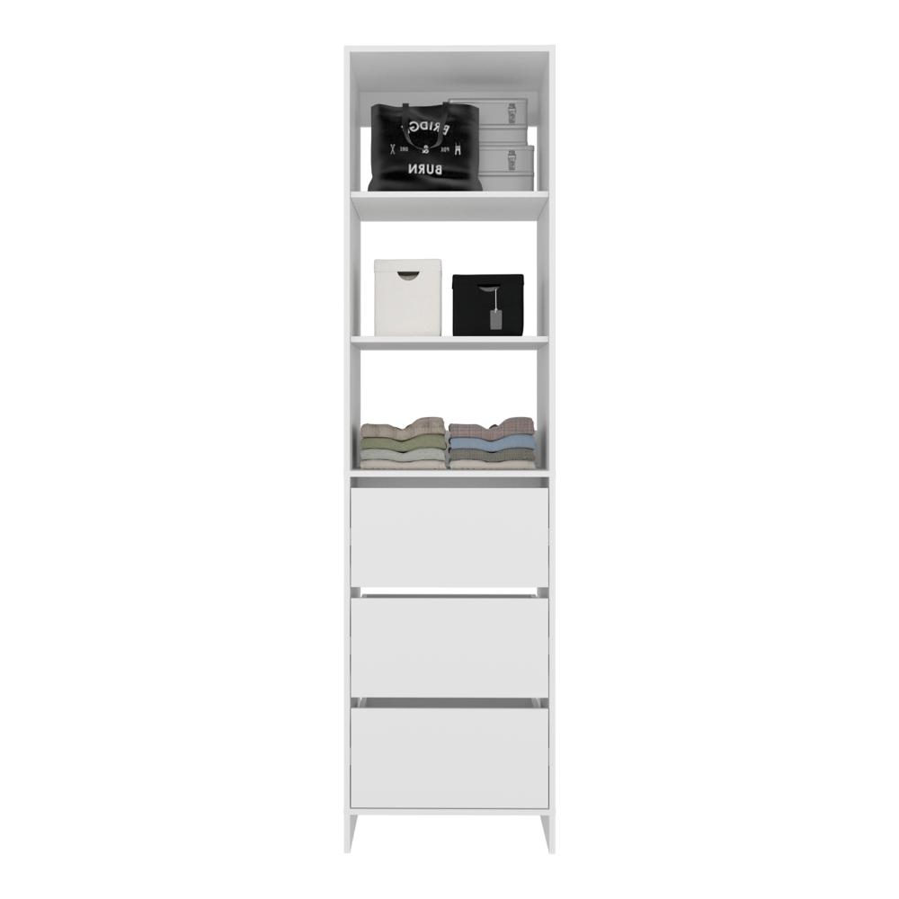 Closet  Eco, Kronos Blanco, Con tres entrepaños y tres cajones amplios para organizar ropa ZF