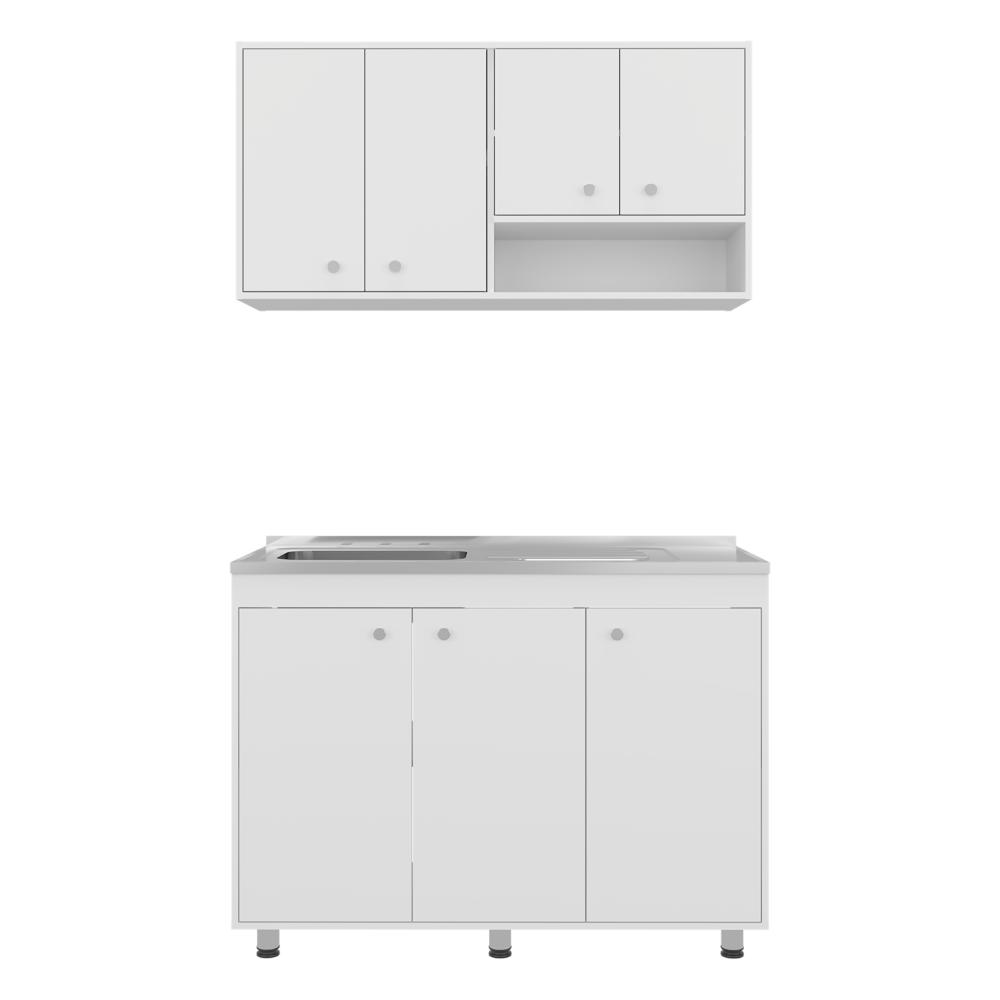 Cocina Completa Napoleon, Kronos Blanco, Incluye Módulo Superior con Dos Puertas Abatibles y Módulo Inferior con Tres Puertas Abatibles ZF