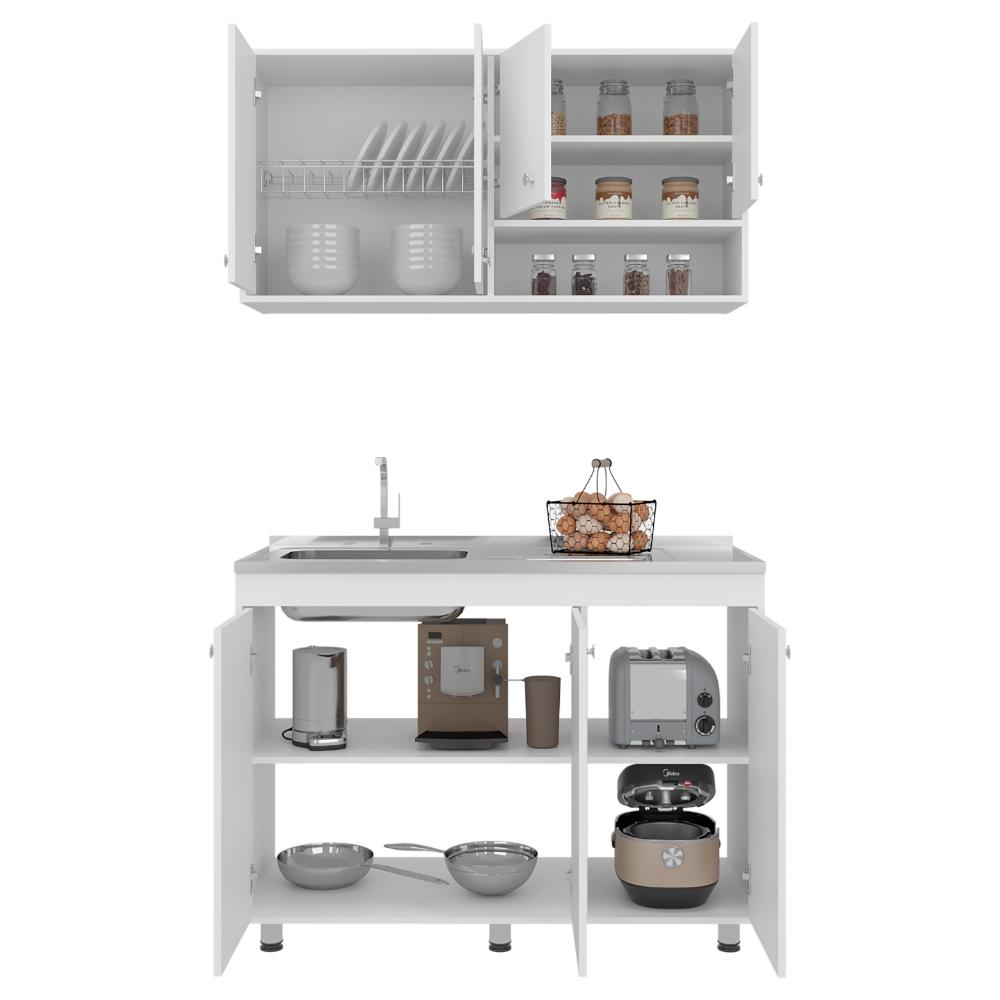 Cocina Completa Napoleon, Kronos Blanco, Incluye Módulo Superior con Dos Puertas Abatibles y Módulo Inferior con Tres Puertas Abatibles ZF
