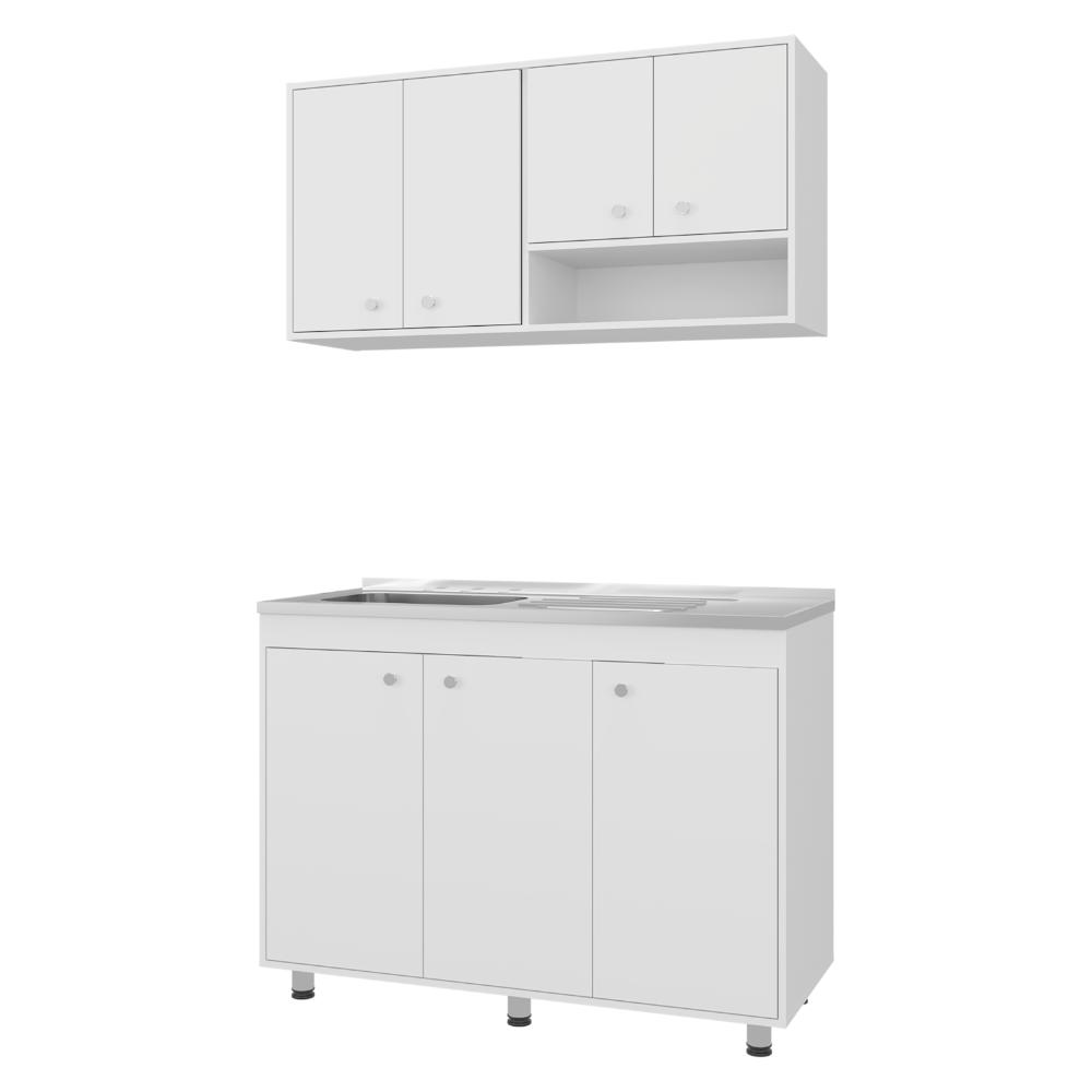 Cocina Completa Napoleon, Kronos Blanco, Incluye Módulo Superior con Dos Puertas Abatibles y Módulo Inferior con Tres Puertas Abatibles ZF