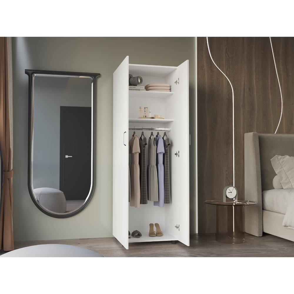 Closet Rayo, Blanco, Con Dos Puertas y Tubo En Su Interior ZF